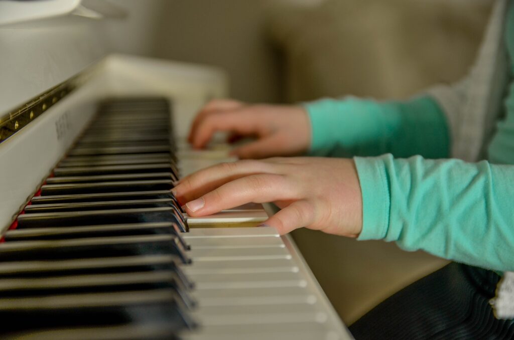 playing the piano